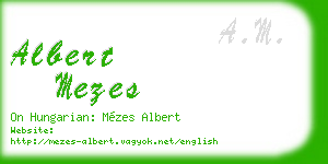 albert mezes business card